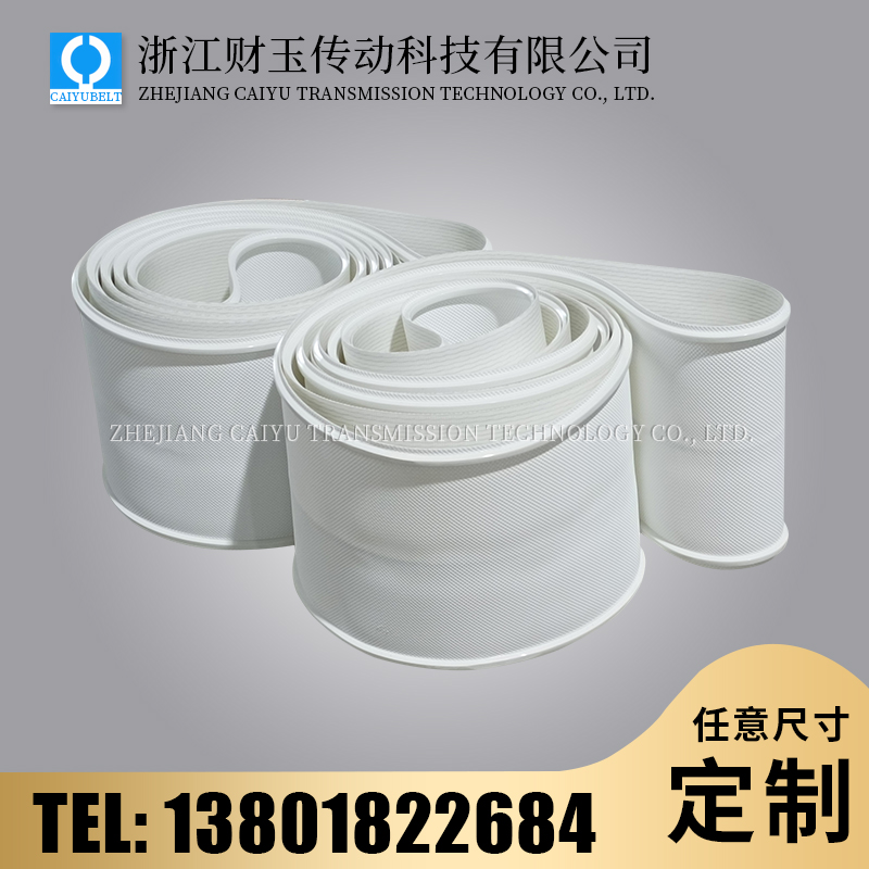 浙江财玉传动科技有限公司/CAIYUBELT/白色PU耐油食品钻石纹输送带