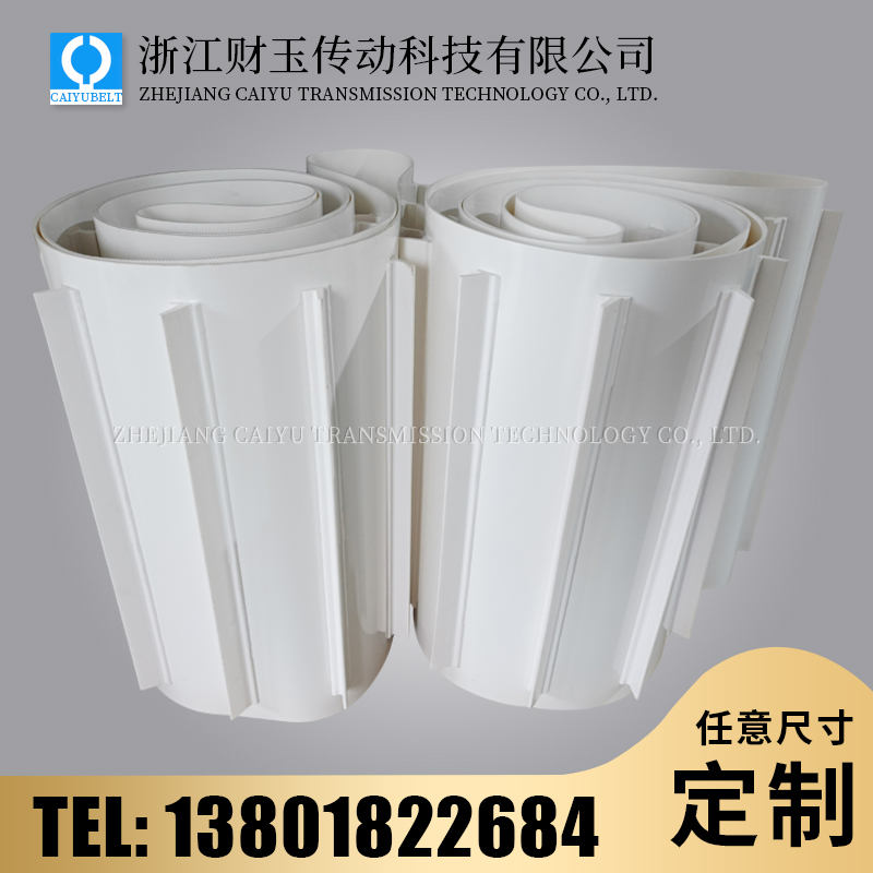 浙江财玉传动科技有限公司/CAIYUBELT/白色亚光挡板输送带