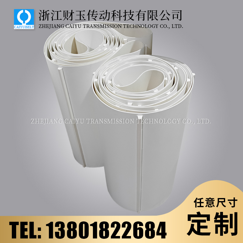 浙江财玉/CAIYUBELT/白色亚光PVC输送带