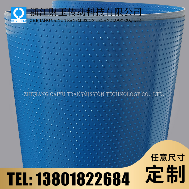 浙江财玉传动科技有限公司/CAIYUBELT/蓝色小圆点花纹输送带